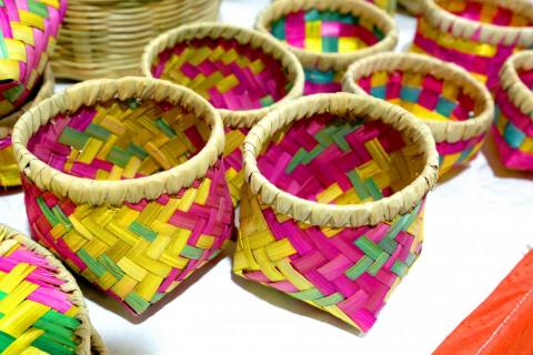 bamboo colorful basket