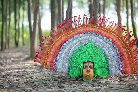 Portrait of a traditional chhau mask