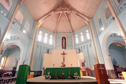 Interior view of modern church